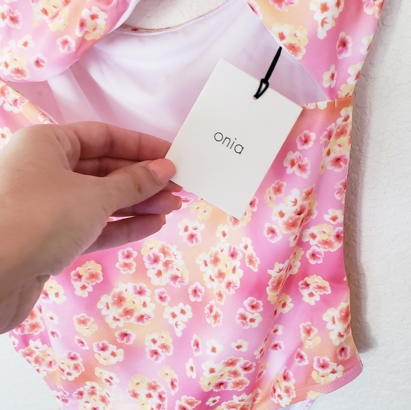 Onia Pink Floral Cutout One-piece Swimsuit - Picture 2 of 7